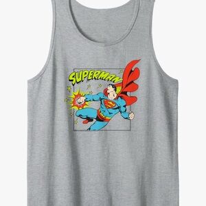 Men’s Port and Company Gray Superman Tank Top